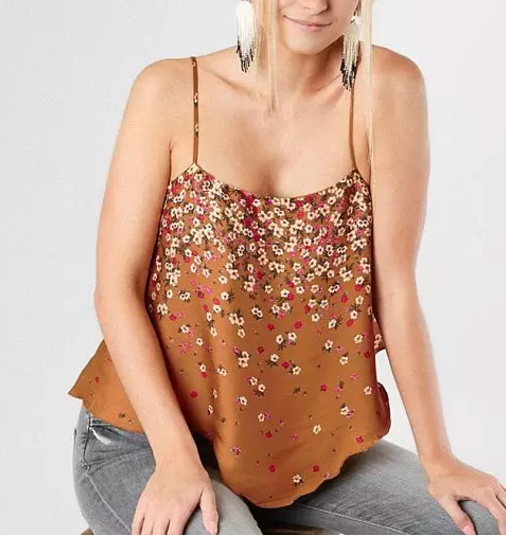 NEW FREE PEOPLE INTIMATELY AMBER FLORAL LET ME LOVE CAMI TANK TOP SHIRT SZ M