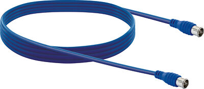 Koaxialkabel 5m SAT 75db Fernseh Antenne HD tauglich TV Modem F Quick blau