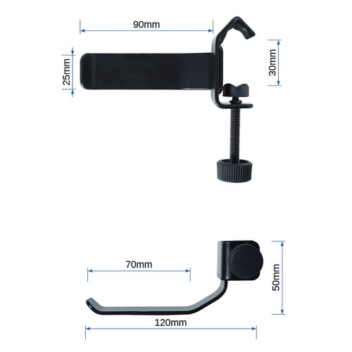 keepdrum Msa130 soporte para auriculares para fijar a trípodes y tubos - Imagen 7 de 7