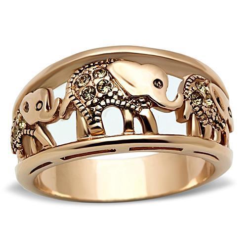 Elephant rose gold ring band steel ladies no stone 11mm handmade all sizes 1380 - Picture 1 of 4