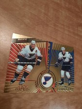1997-98 Pacific Dynagon Blues Hockey Card #143 Jim Campbell/Brett Hull