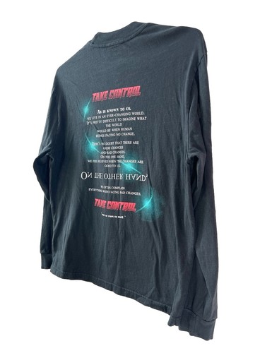 Vintage 80s Alien Mind Control Long Sleeve Shirt Size Large Skate Band Tee - Picture 16 of 18