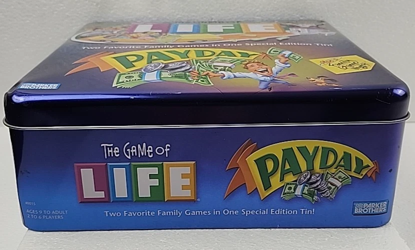 Nuevo combo de colección 2002 Parker Brothers The Game of Life & Payday Collector's Tin Foto 3 de 4