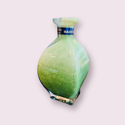 Lavorazione T. Murano Glass Vase with Label Handmade In Lavorazione T. Murano Glass Vase with Label Handmade In
