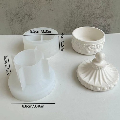 Gypsum Cup Mold DIY Handmade Resin Concrete Storage Box Silicone Mould - Picture 6 of 6