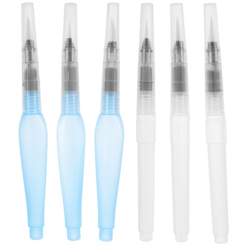 6 Pcs Watercolor Pen Refillable Painting Brush Pens Colour Brushes