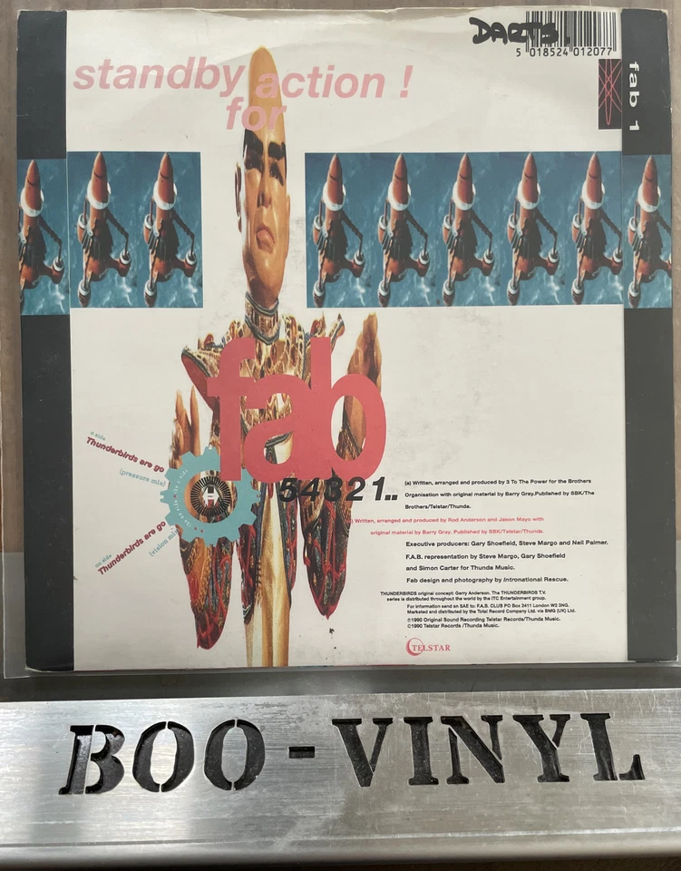 THUNDERBIRDS ARE GO! - F.A.B. featuring M.C.Parker 7” VINYL RECORD EX Con - Image 2 of 4
