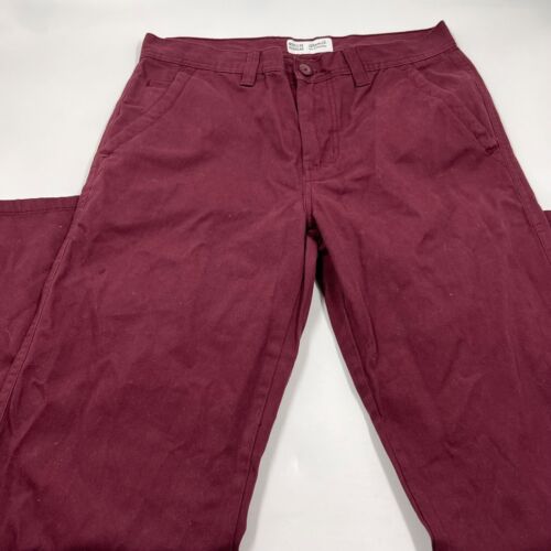 Denim & Co Mens Chino Pants Size 30/30 Red Burgundy Casual NWT Straight Leg Flat - 第 2/9 張圖片