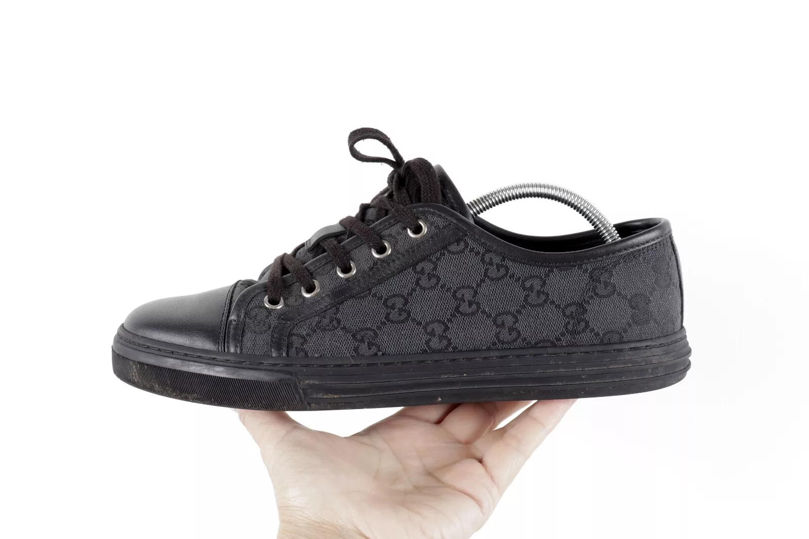 Baskets Gucci pour hommes originales toile noire GG US 8 EU 41,5 UK 7,5