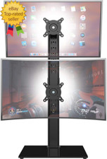 Dual Monitor Stand - Vertical Stack Screen Free-Standing Monitor Riser Fits Two