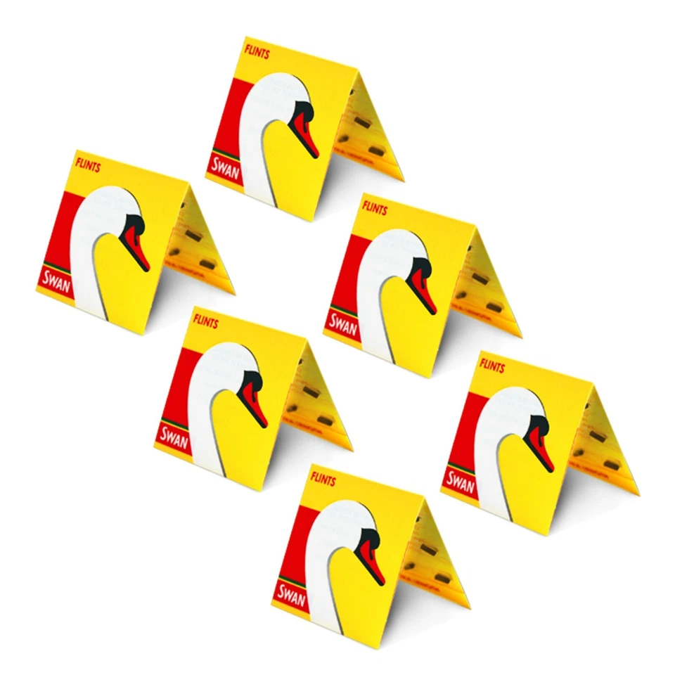 6 x Swan Lighter Flints Universal for All Lighters 54 Flints