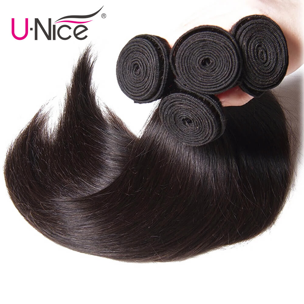 UNice Hair Peruvian Straight Bundles Human Hair Extensions Virgin Hair  Weaves US | eBay