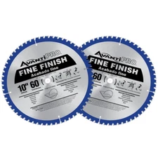 (2-Pack) 10 In. X 60-Tooth Fine Finish Circular Saw Blade