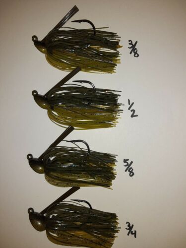 Custom Weedless Bass Flipping Jigs 1/4,3/8,1/2,5/8,3/4oz.Sunfish Pick Sizes - Picture 3 of 12