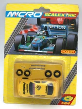 V.Rare Early Micro Scalextric HO Slot Car G084 Mercedes Promarket #14 Rally DEKR