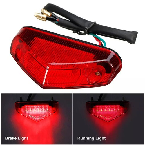 12 LED Universal Motorcycle Motorbike Rear Brake Stop Tail Light Red Lens Lights - Picture 5 of 10