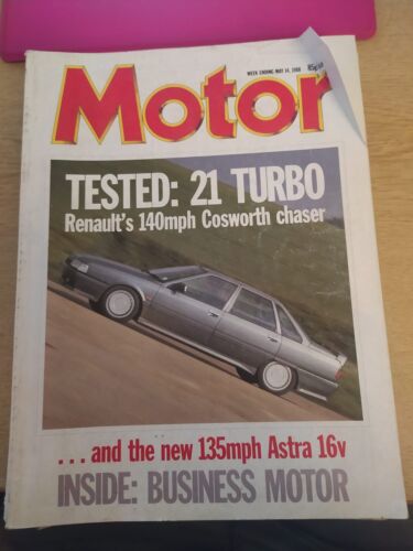 Motor Magazine 14th MAY 1988, Astra GTE 16V, Renault 21 2L Turbo, HP Firenza, Fo - Imagen 1 de 1