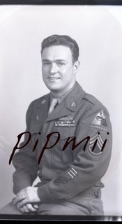 WWII WW2 8th Armored Division "Thundering Herd" Portrait Photograph Negative CIB