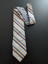 Tommy Hilfiger Striped Tie Necktie Yellow Blue USA Made Vintage