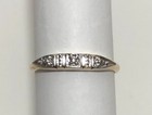 Antique Art Deco 14K Yellow White Gold Ring Wedding Band sz 7.5 Vintage — photo 1