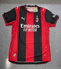 PUMA AC Milan Home Soccer Jersey 2XL Red Black Emirates Fly Better