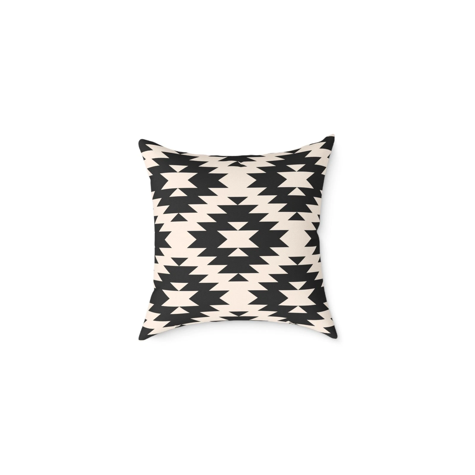 Southwestern Aztec Pattern Pillow | Black and Cream Geometric Throw