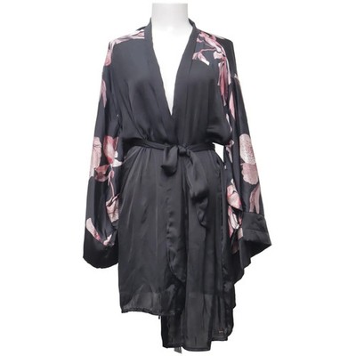 Noir by Hunkemöller, Morgenmantel, Größe: XL/XXL, Schwarz/Pink/Mehrfarbig #CVK