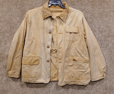 #ad Sears Jacket Mens Large Brown Duck Hunting Roebuck Sportswear 70s 80s Vintage $29.99