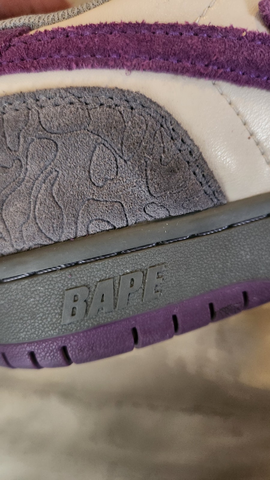 Bape Court Sta Mist Grey Royal Purple Sneakers Size 11 RARE thumbnail 16