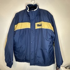 VTG St. Louis Rams Spotlight Jacket Coat Sz L Embroidered 90s NFL Heavy Lined
