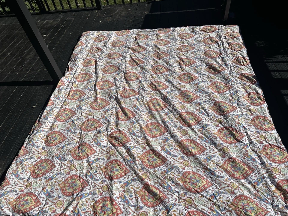 Edredón Reversible Lauren Ralph Lauren Paisley King Azul Rojo Naranja Foto 3 de 4