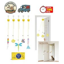 Interactive Cat Feather Toys Set - 5 Pcs Adjustable Teasers for Playful Cats