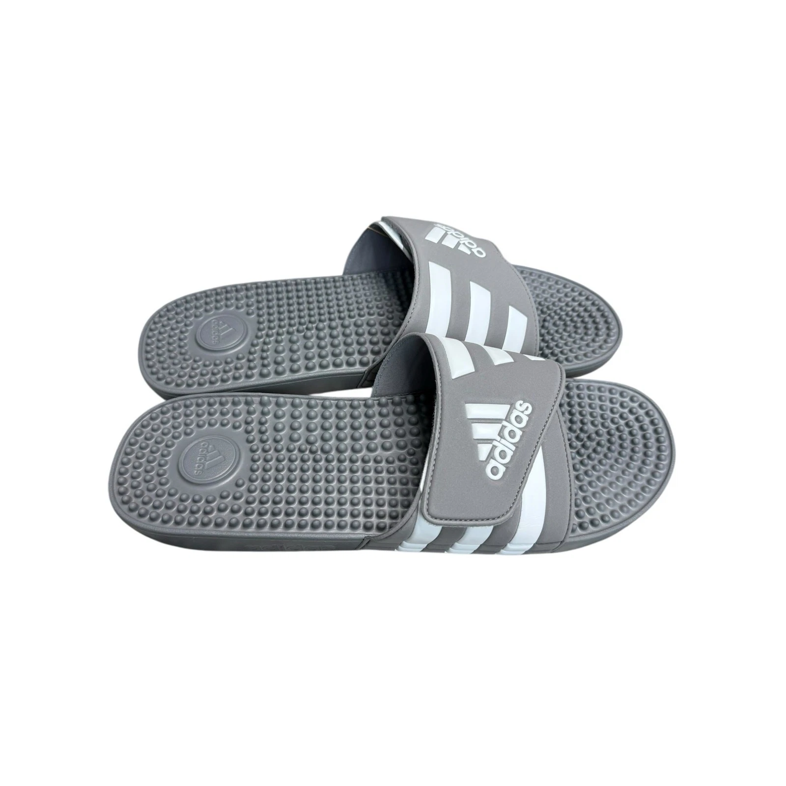 NUOVI sandali Adidas Adissage Slides grigio bianco uomo US 18 scarpe da piscina comode
