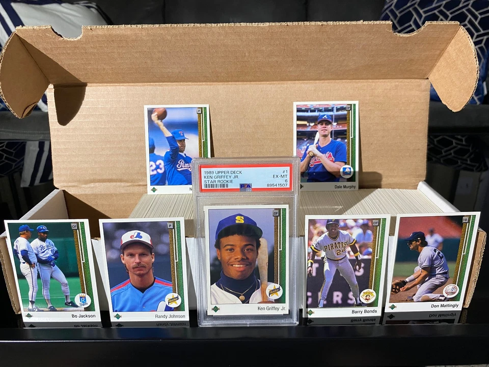 CONJUNTO COMPLETO 1989 DECK SUPERIOR! (800 cards) Ken Griffey Jr. PSA 6, R. Johnson RC,+ - Imagem 2 de 4