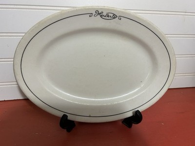Vintage '30s/40s Mayer China Restaurantware oval luncheon plate HERBERT'S deco