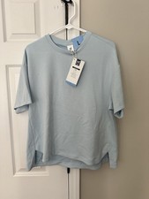 NWT Member's Mark Women's Sz L Sandwash Short Sleeve Tee Blue