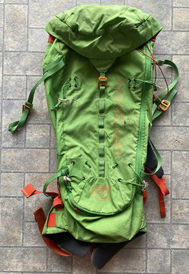 Ortovox Trad 35 Backpack Hiking Green Orange Outdoor Flaws Wear 