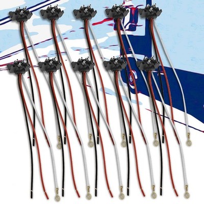 10xWiring Harness Right Angle Double Contact 9'' 3 Prong Caution Light Pigtail