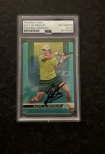 ALEX DE MINSUR SIGNED AUTOGRAPH 2024 TOPPS CHROME TENNIS AQUA REFRACTOR PSA DNA