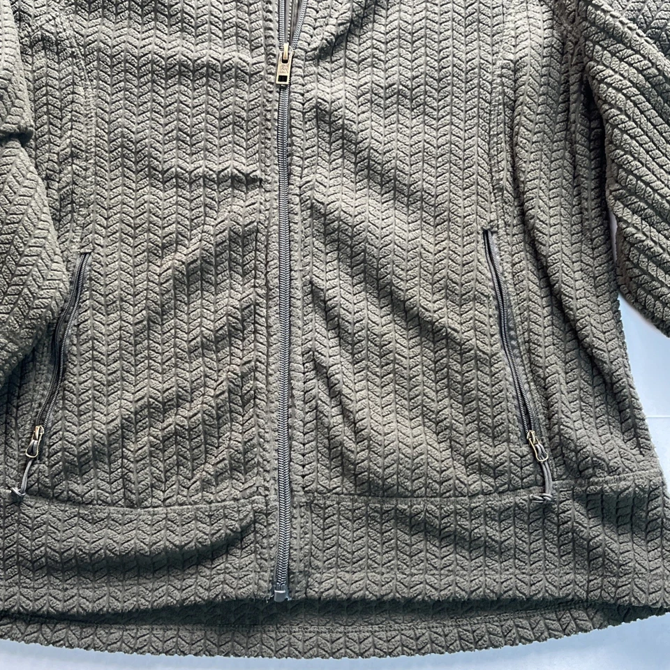 Top gofre grande para hombre Avalanche verde polar cremallera con bolsillos agujeros para dedos L Foto 4 de 4