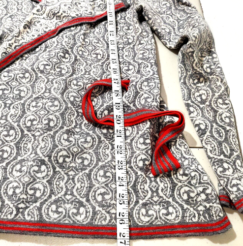 Neve Merino Wool Artsy Wrap Tie Cardigan Sweater Coat Size M Gray Luxe Boho City - Picture 14 of 17