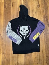 Marvel Black Panther Tribal Hoodie Men's Black Purple Gray Pullover Size L