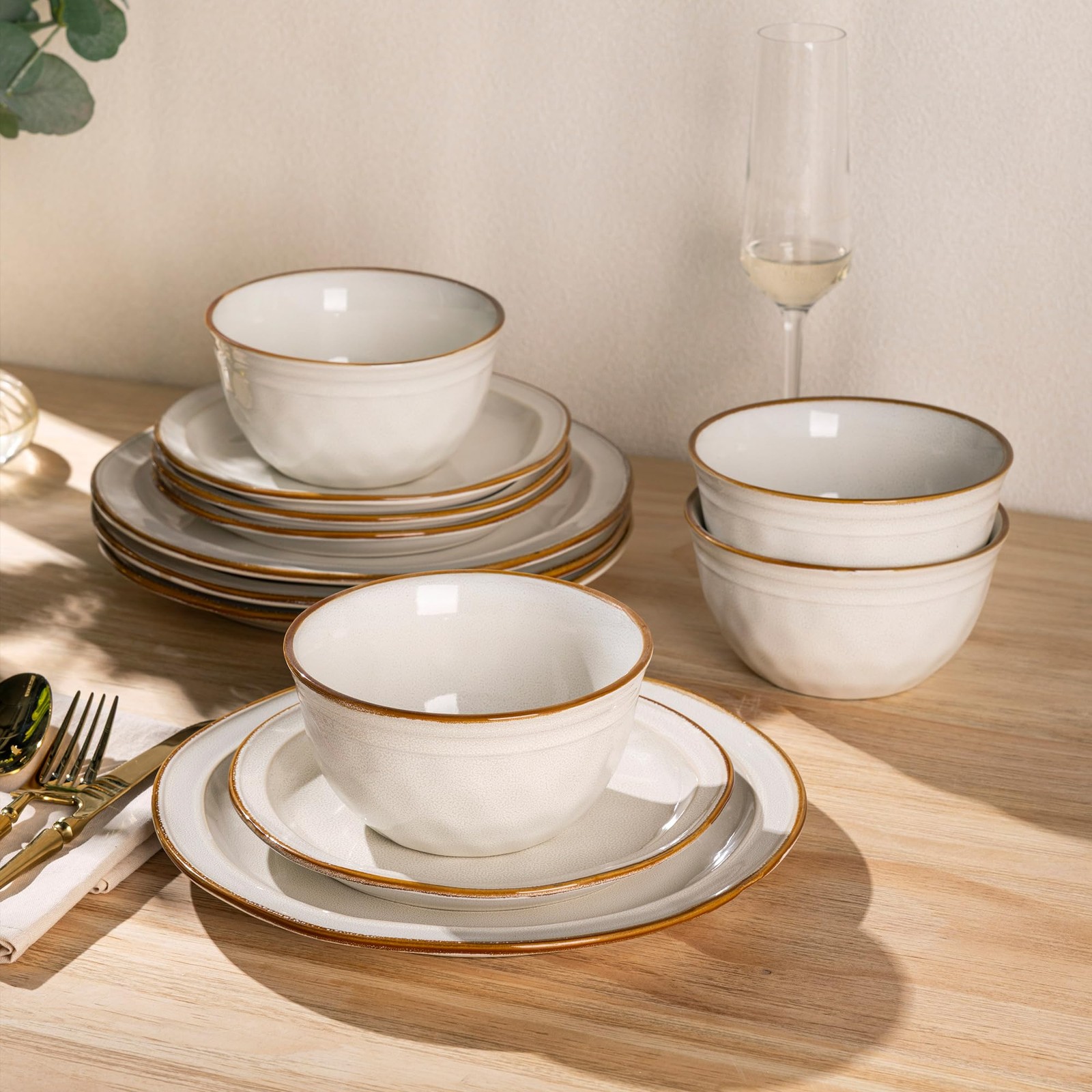 Ceramic Dinnerware Sets,Stoneware Handmade Reactive Glaze Pl