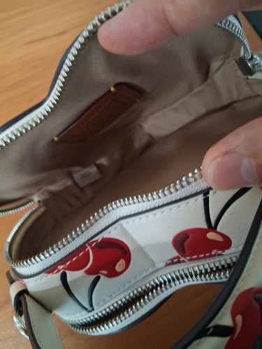 NWT ~ COACH CAB06 Heart Crossbody Bag With Cherry On Top 🍒 SV / Chalk Multi - Picture 6 of 6