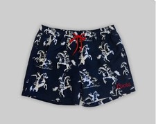 Buckle Men's Western Cowboy Coors 5'' Swim Trunks Navy Blue L