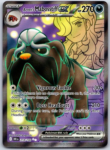 Arven's Mabosstiff ex Holo Ultra Rare SV10: Destined Rivals 218/182 NM