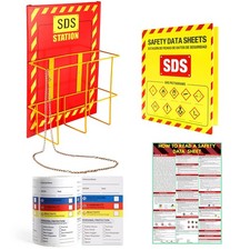 MSDS SDS Binder and Wall Station,Yellow Heavy Duty 3 Inch Material Safety Dat...