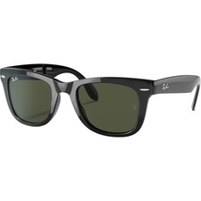 Ray-Ban Adult Wayfarer Folding Classic Polished Black/G-15 Green 50mm Sunglasses