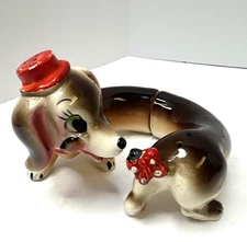 Vintage Dachshund Dog Salt and Pepper Shaker Hi Friend Artmark SP24