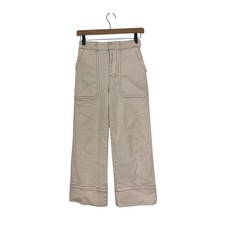 by Anthropologie Womens Lily Cropped Wide-Leg Cream Pants Size 25 Flawed